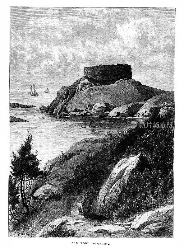 Fort Dumpling，新港，罗德岛，美国，地理